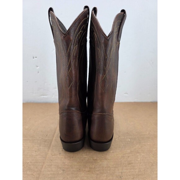 FRYE Stitch Pull On Brown Leather Cowboy Western Boots 87689 F 973 Sz11 D main image 5